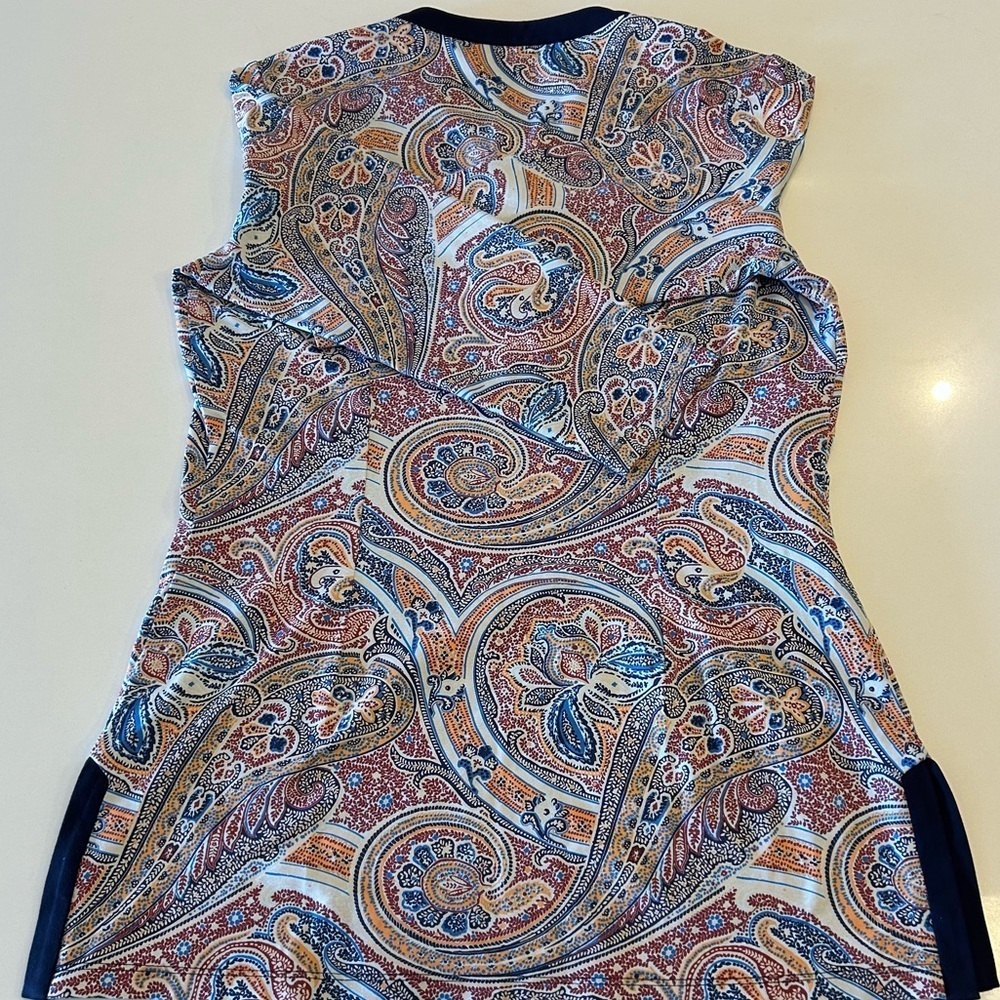 J McLaughlin Top Biscayne Tunic Catalina Cloth Blue Paisley Floral Printed M - Picture 7 of 8